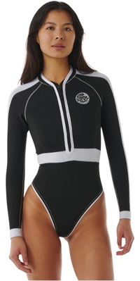 2026 Rip Curl Womens G-Bomb 1.5mm Front Zip Spring Wetsuit 13EWSP - Black / White
